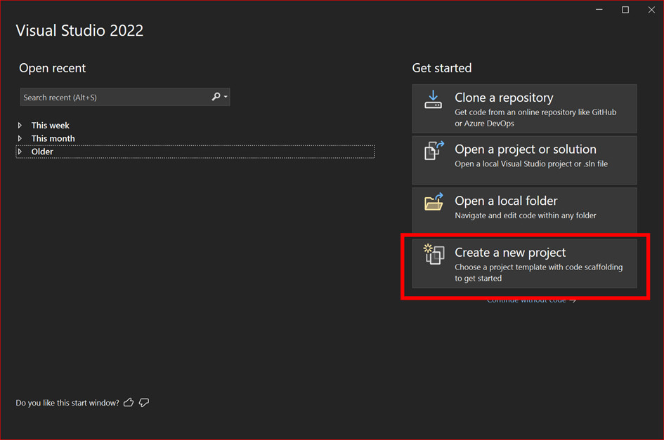 Create new Console Application in Visual Studio